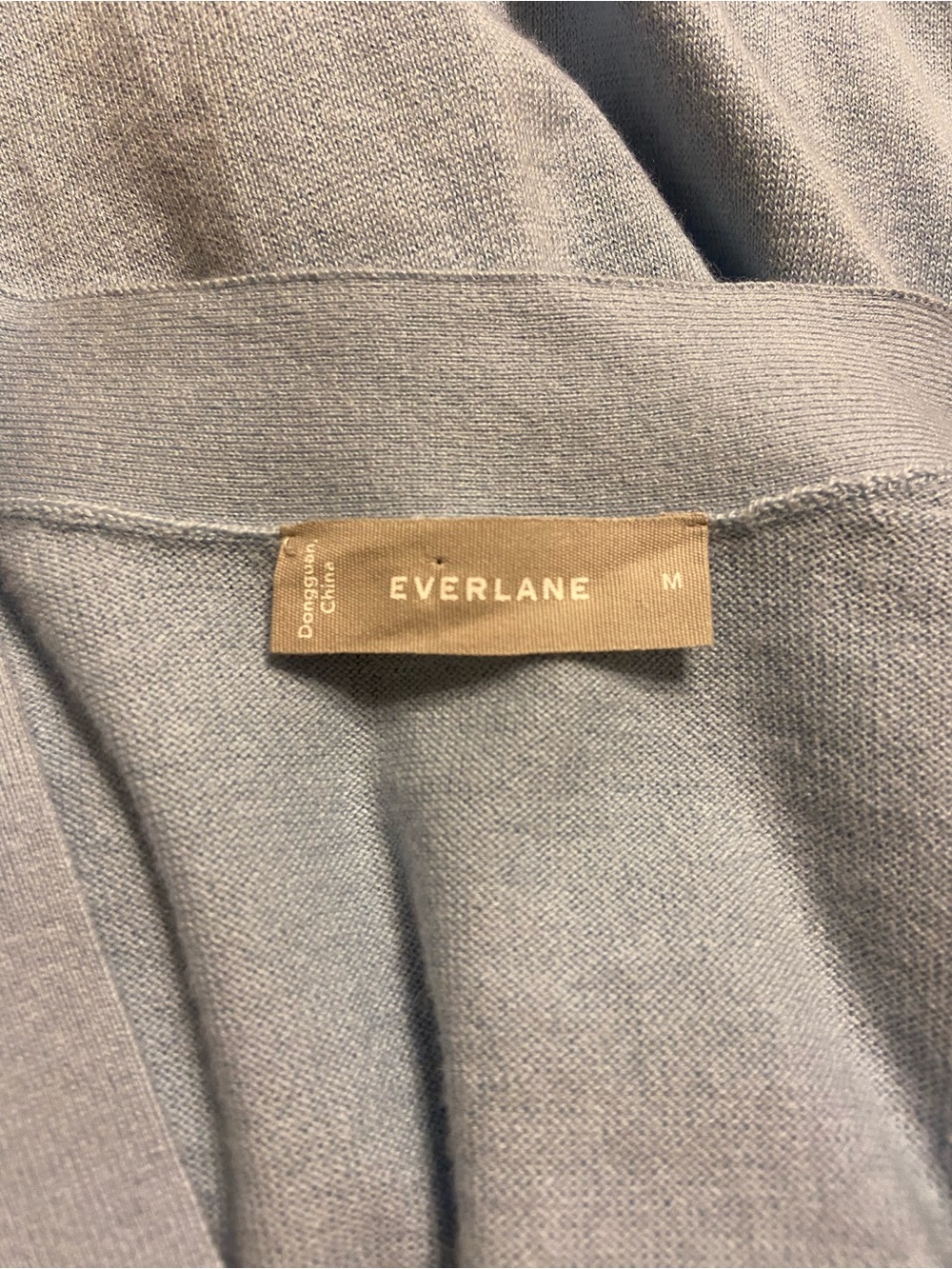 EVERLANE Sweater Vest Organic Cotton Wool Blend Sz M light Blue Button Up - Picture 4 of 6